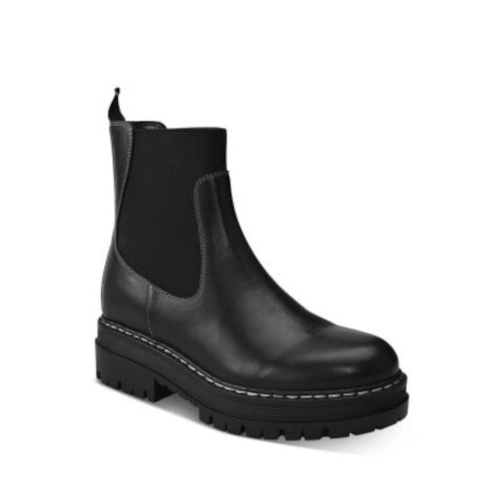 MARC FISHER LTD Womens Black 1" Pull-Tab Patrick Chelsea Boot 9.5 M